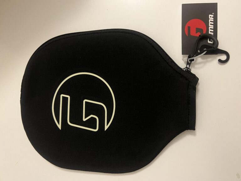 GAMMA neoprene paddle cover in black with G-dot logo and zipper
